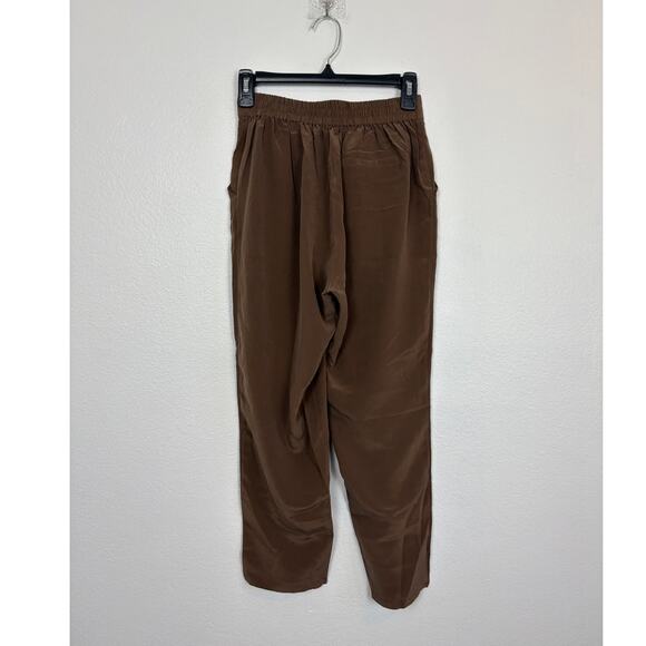 NWT Grana Chinese Silk Flat Front Pants in Mocha Brown XS - Picture 3 of 6